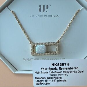 Bomb party Oct 25 your spark remembered white opal on gold